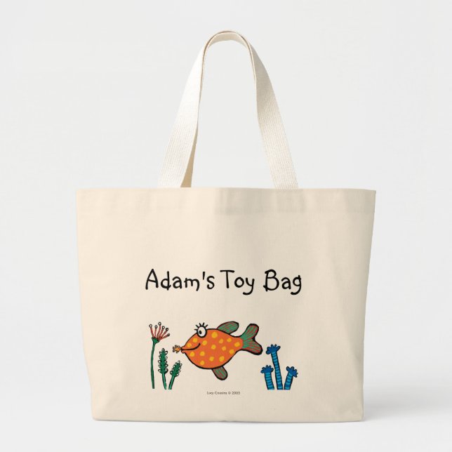 Bolso De Tela Gigante Besos de los pescados de la mamá y del bebé (Frente)