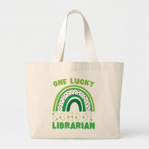Bolso De Tela Gigante Bibliotecario afortunado del día de San Patricio