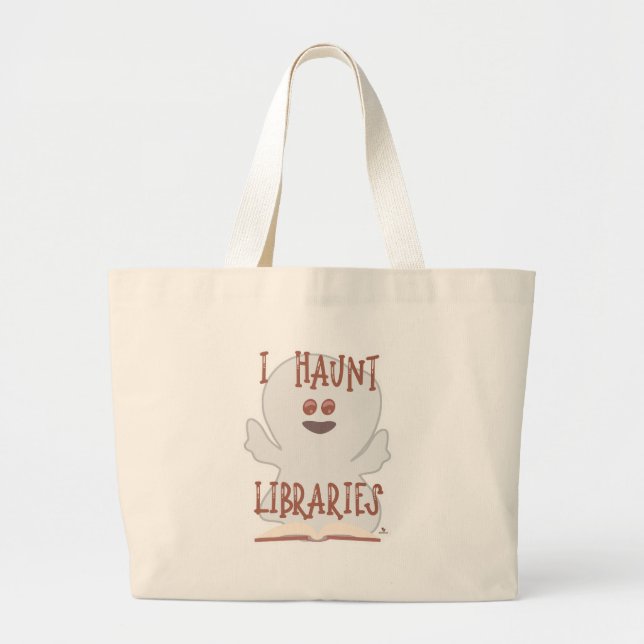 Bolso De Tela Gigante Bibliotecas de Haunt Funny Bookish Ghost Art (Frente)