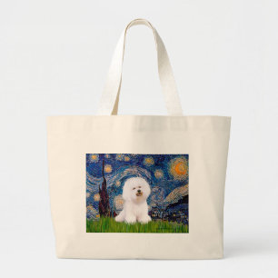 Bolso De Tela Gigante Bichon 1 - Noche estrellada
