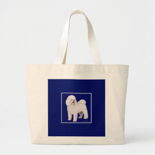 Bolso De Tela Gigante Bichon Frise Marina Cuadrada