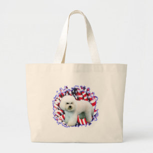 Bolso De Tela Gigante Bichon Frise Patriot