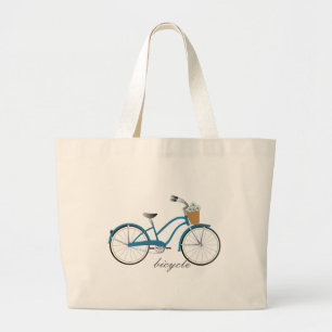 Bolso De Tela Gigante Bicicleta azul