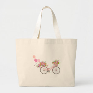 Bolso De Tela Gigante Bicicleta rosa caprichosa