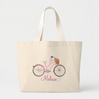 Bolso De Tela Gigante Bicicleta rosa con Streamers