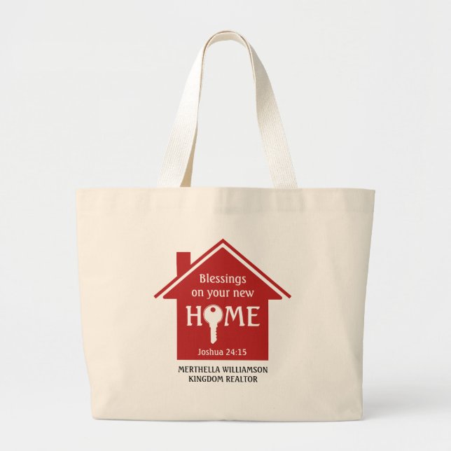 Bolso De Tela Gigante Bienes Raíces Cristianos Personalizados (Frente)