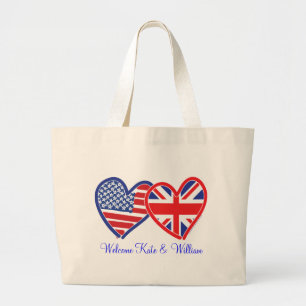 Bolso De Tela Gigante Bienvenido Kate y William/ Royal Boda