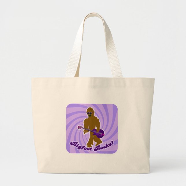 Bolso De Tela Gigante Bigfoot Rocks Funny Sasquatch Rocker Personalizado (Frente)