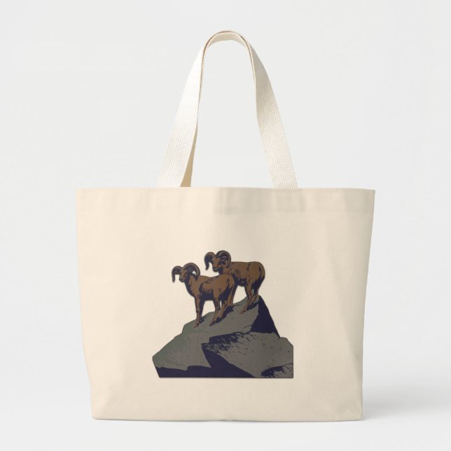 Bolso De Tela Gigante Bighorn Oveja Estadounidense Vida Silvestre Occide (Frente)