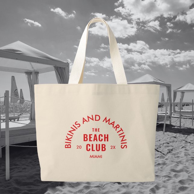 Bolso De Tela Gigante Bikinis Rojos y Martinis El Club de Playa Personal (Subido por el creador)