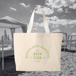 Bolso De Tela Gigante Bikinis Verdes y Martinis El Club Bach Personaliza