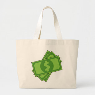 Bolso De Tela Gigante Billetes de Dólar de Dinero de Dibujos Animados