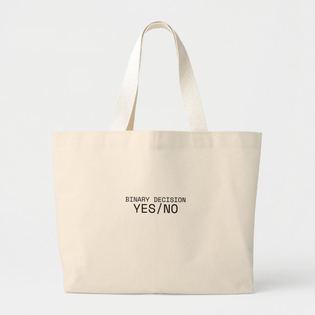 Bolso De Tela Gigante Binary Decision Yes No Minimalist Jumbo Tote Bag (Frente)