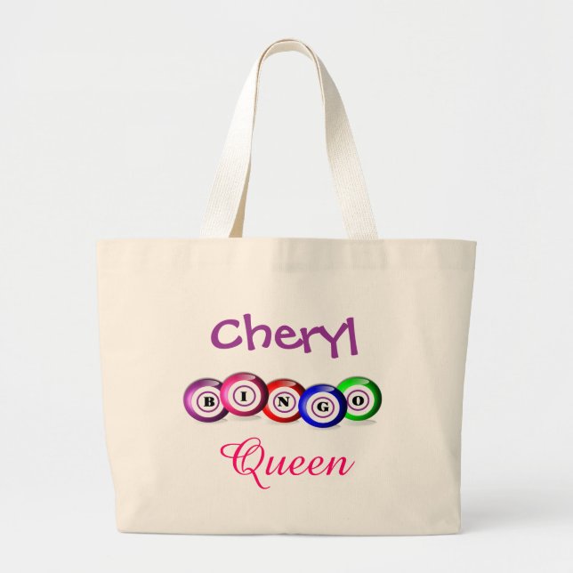 Bolso De Tela Gigante Bingo Queen Fun Bingo Balls Diseño (Frente)