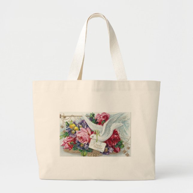 Bolso De Tela Gigante Birthday Dove (Frente)