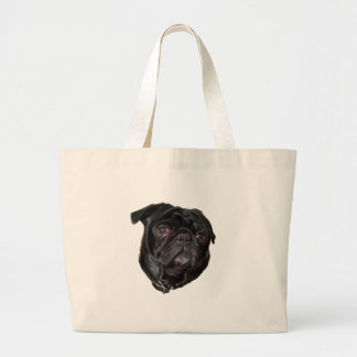 Bolso De Tela Gigante Black Funny Pug
