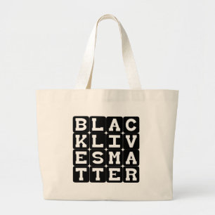 Bolso De Tela Gigante Black Lives Matter BLM en patrón cuadrado