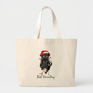 Bolso De Tela Gigante Black Pug Dog Bah Humpug Funny Christmas