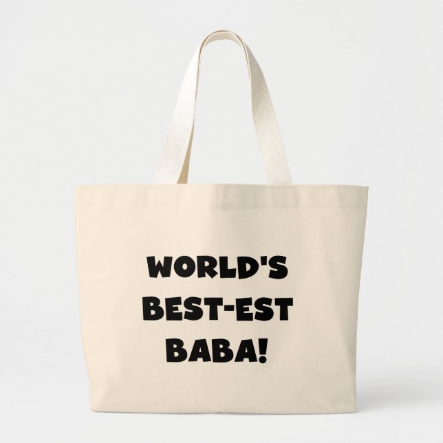 Bolso De Tela Gigante Black Text Mejor camisetas y regalos de Baba (Frente)