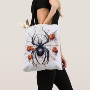 Bolso De Tela Gigante Black Widder Spider Web