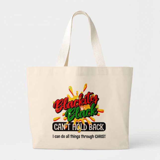 Bolso De Tela Gigante BLACKITY BLACK NO PUEDE RESPETAR A Christian (Frente)