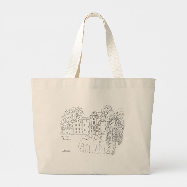Bolso De Tela Gigante Blair Castle Highlander Airedale Terriers Tote Bag (Reverso)