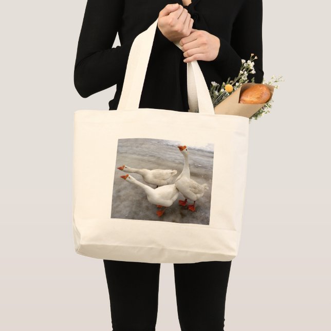 Bolso De Tela Gigante Blanco geo (Anverso (producto))