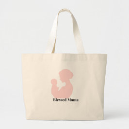 Bolso De Tela Gigante Blessed Mama Floral Minimalist Tote Bag