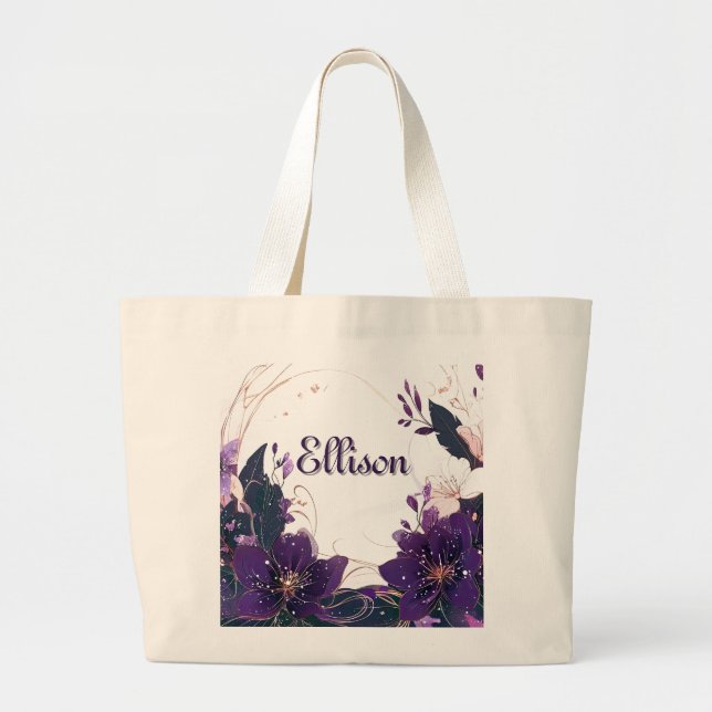 Bolso De Tela Gigante Bloom violeta místico (Frente)