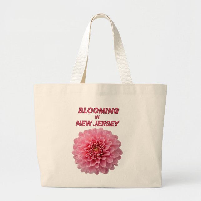 BOLSO DE TELA GIGANTE BLOOMING IN NJ, CHRYSANTHEMUM FLORAL TOTE BAG (Frente)