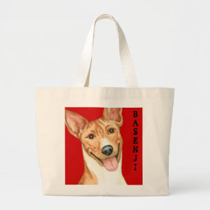 Bolso De Tela Gigante Bloque de color Basenji