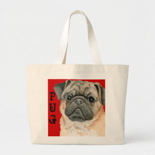 Bolso De Tela Gigante Bloque de color de pug