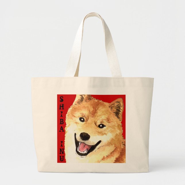 Bolso De Tela Gigante Bloque del color de Shiba Inu (Frente)