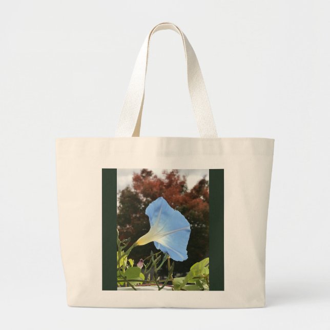 Bolso De Tela Gigante Blue Autumn Morning Glory  (Frente)