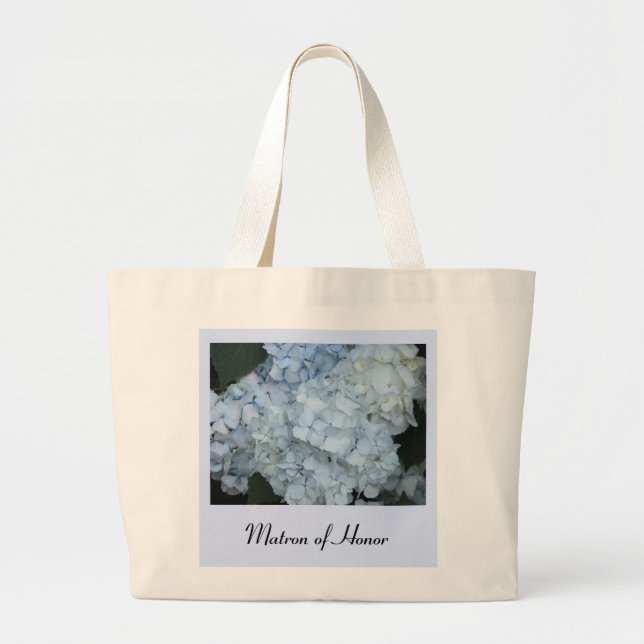 Bolso De Tela Gigante Blue Hydrangea Dama de Honor (Frente)