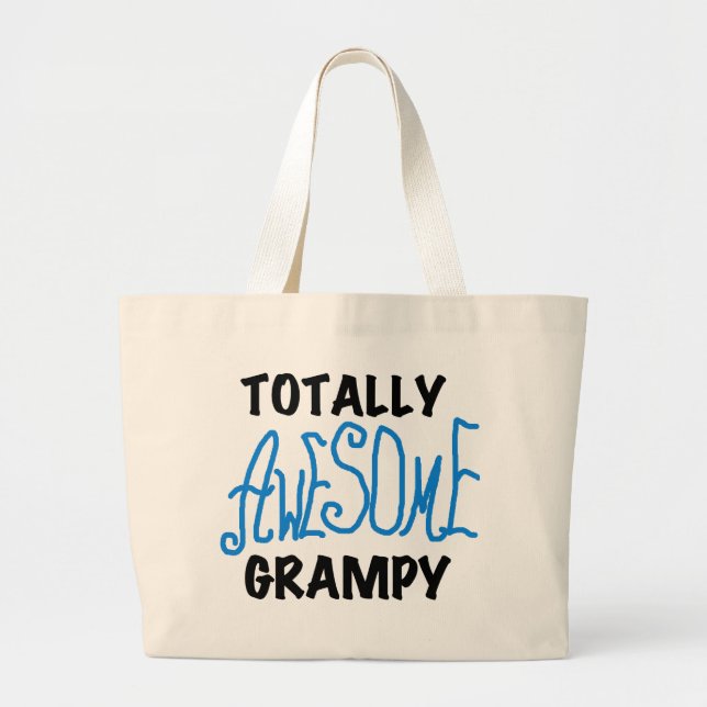 Bolso De Tela Gigante Blue Totalmente Awesome Grampy Tshirts y regalos (Frente)