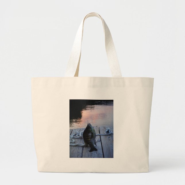 Bolso De Tela Gigante Bluegill al atardecer Lago Arrowhead (Frente)