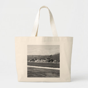 Bolso De Tela Gigante Boathouse Row winter b/w