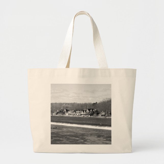 Bolso De Tela Gigante Boathouse Row winter b/w (Frente)