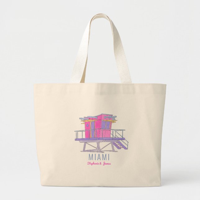 Bolso De Tela Gigante Boda de Miami (Frente)