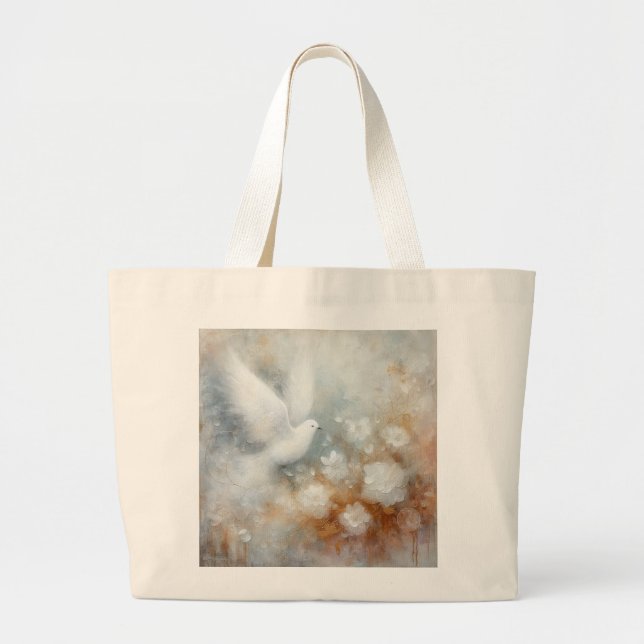 Bolso De Tela Gigante Boda Dove Floral Tote Bag (Frente)