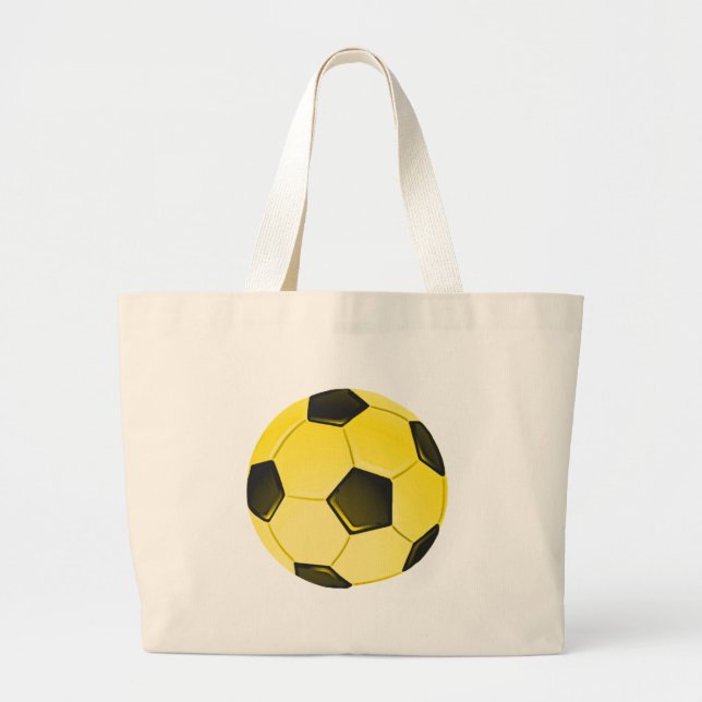 Bolso De Tela Gigante Bola de fútbol americano amarilla o fútbol (Frente)