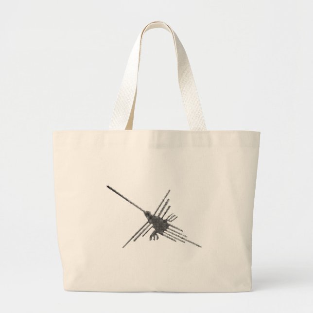 Bolso De Tela Gigante Boletín de líneas de Nasca Hummingbird (Frente)
