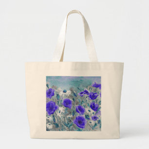 Bolso De Tela Gigante "Bolso del azul de la amapola"