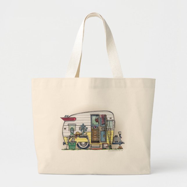 Bolso De Tela Gigante Bolsos/totes del remolque de campista de Shasta rv (Frente)