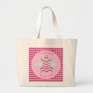 Bolso De Tela Gigante Bonito Bebé Rosa Bee Personalizado