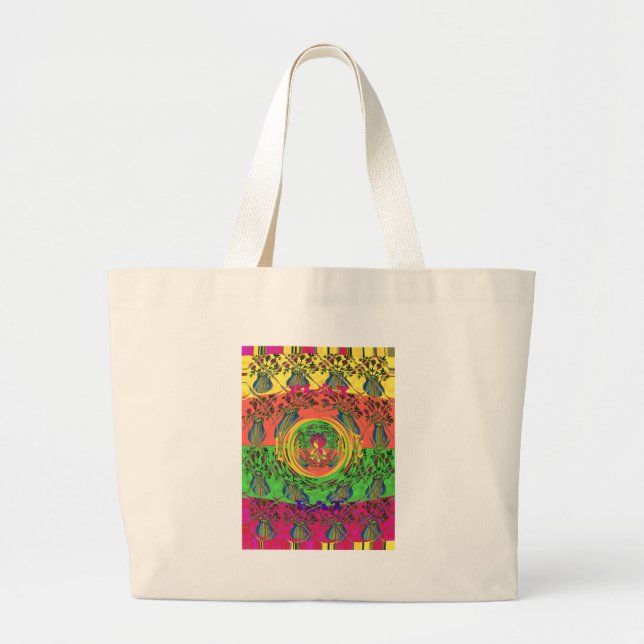 Bolso De Tela Gigante Bonitos y agradables diseños florales. (Frente)