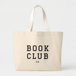 Bolso De Tela Gigante Book Club Monogram Gift For Readers