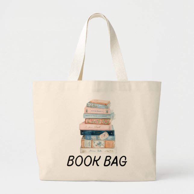 Bolso De Tela Gigante Book Lover's  (Frente)