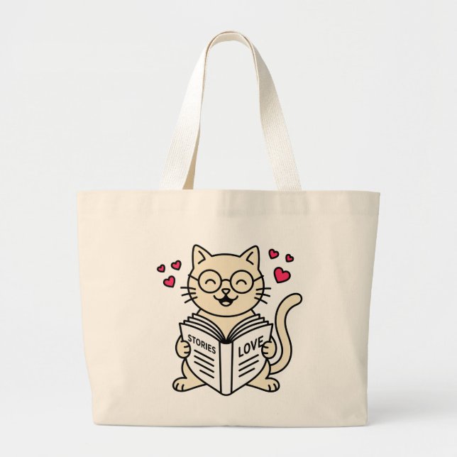 BOLSO DE TELA GIGANTE BOOKS LOVER (Frente)